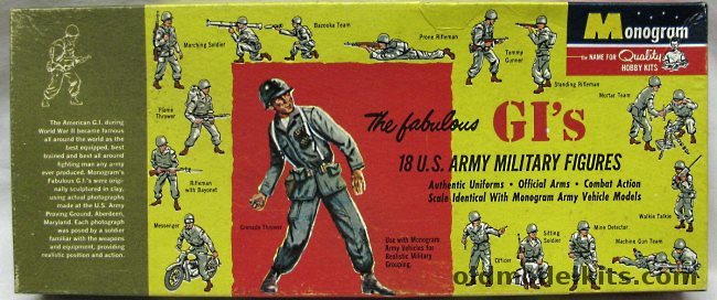 Monogram 1/35 The Fabulous GIs 18 US Army Military Figures, PM35-98 plastic model kit